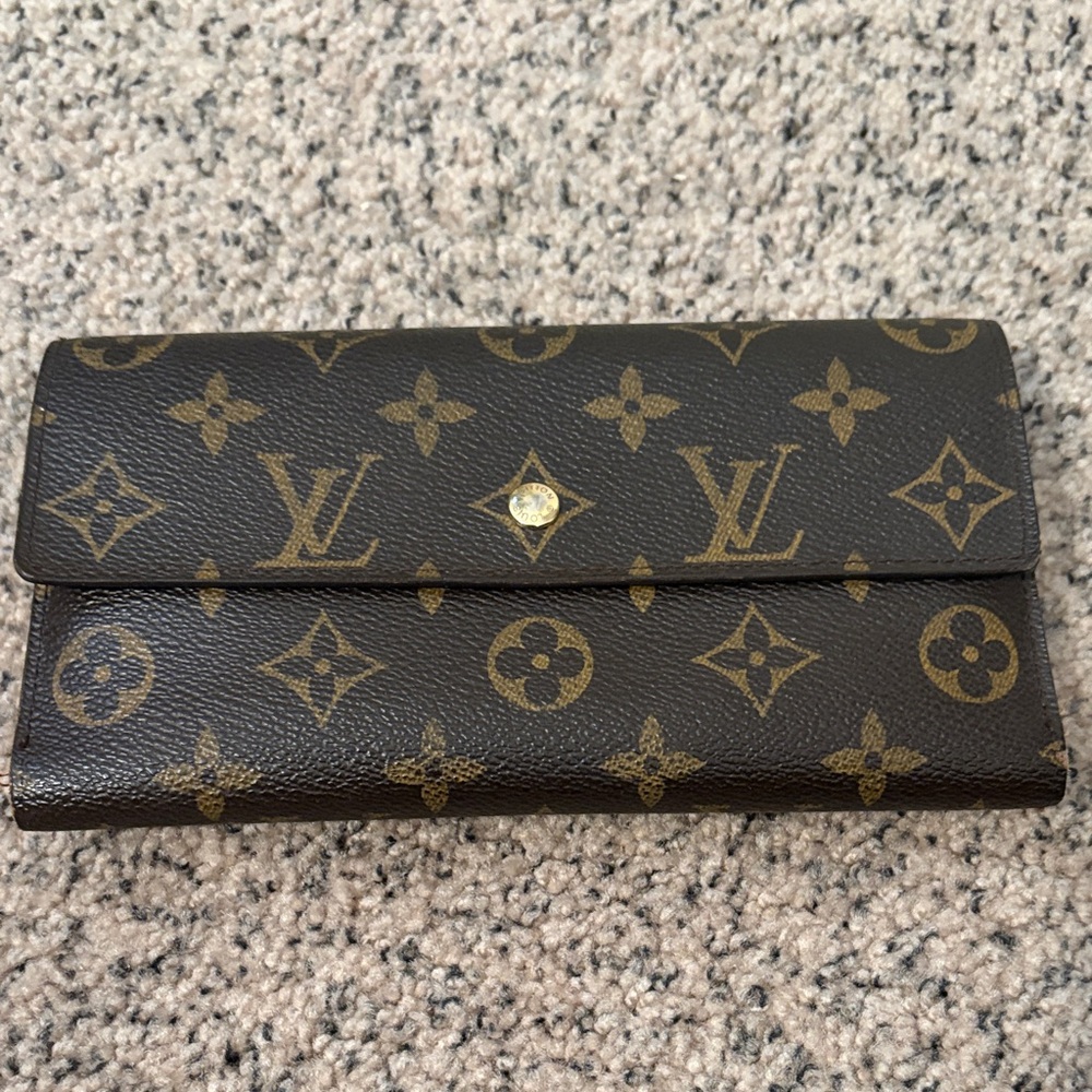 Louis Vuitton Black and Gold Monogram Wallet